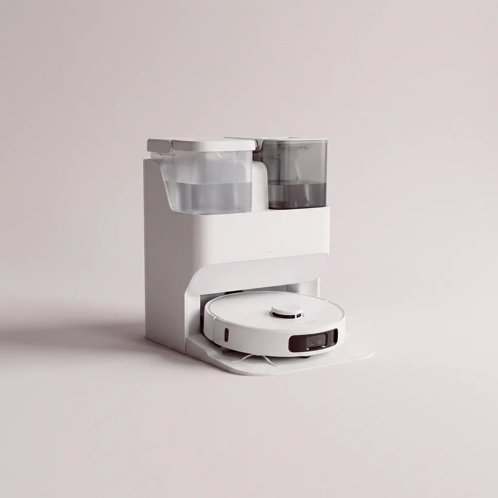 Vacuum-Mop Robot with Self-Washing Dock